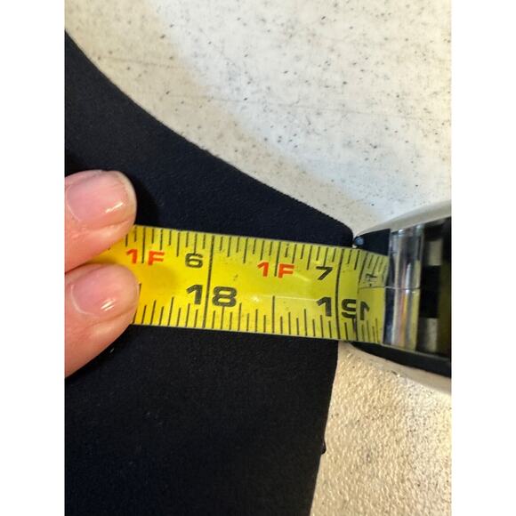 Samuel Dong M Black White Sheath Dress Sleeveless Back Zip LBD Cocktail D16 - Picture 4 of 6